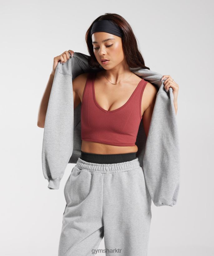 dinlenme günü dikişsiz bralet 8H4J02171 Gymshark Giyim kadınlar nar kırmızısı