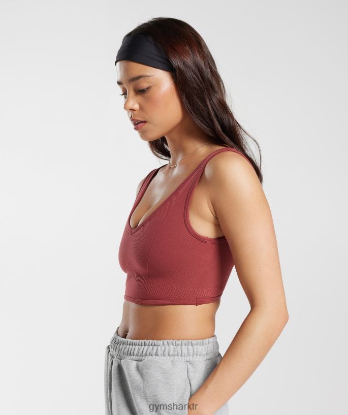 dinlenme günü dikişsiz bralet 8H4J02171 Gymshark Giyim kadınlar nar kırmızısı