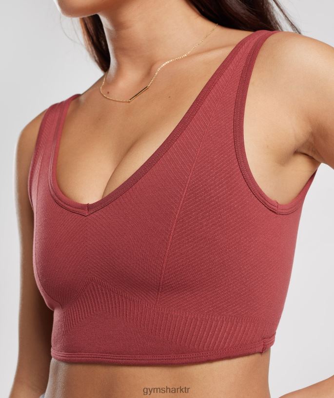 dinlenme günü dikişsiz bralet 8H4J02171 Gymshark Giyim kadınlar nar kırmızısı
