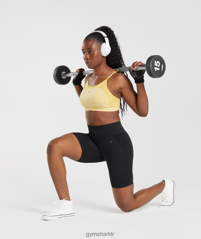 esnek askılı spor sutyeni 8H4J02181 Gymshark Giyim kadınlar madalyon sarısı/beyaz kırçıllı