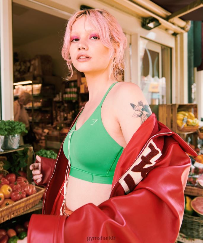 stüdyo spor sutyeni 8H4J02202 Gymshark Giyim kadınlar elma yeşili