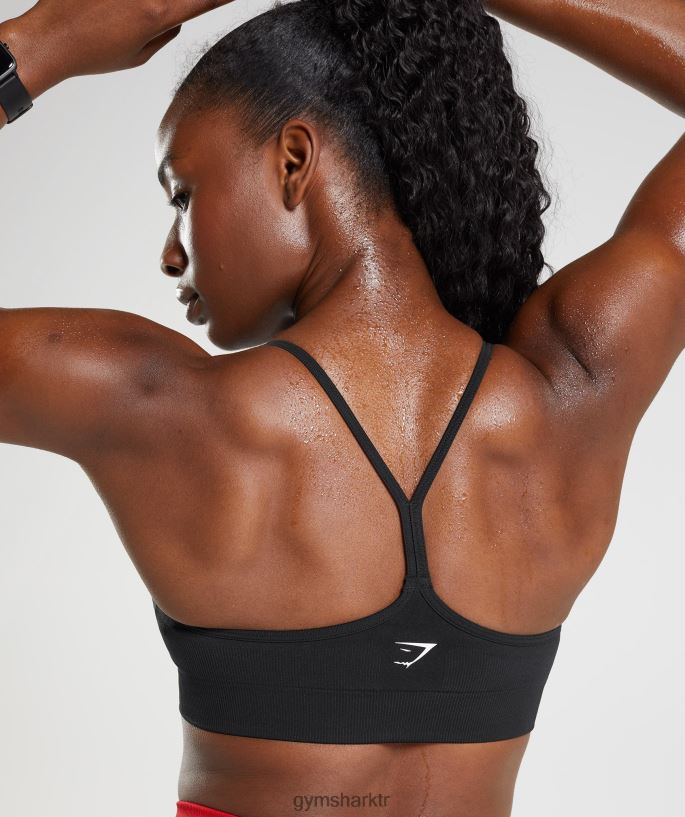 terletmeyen dikişsiz sporcu sütyeni 8H4J02116 Gymshark Giyim kadınlar siyah