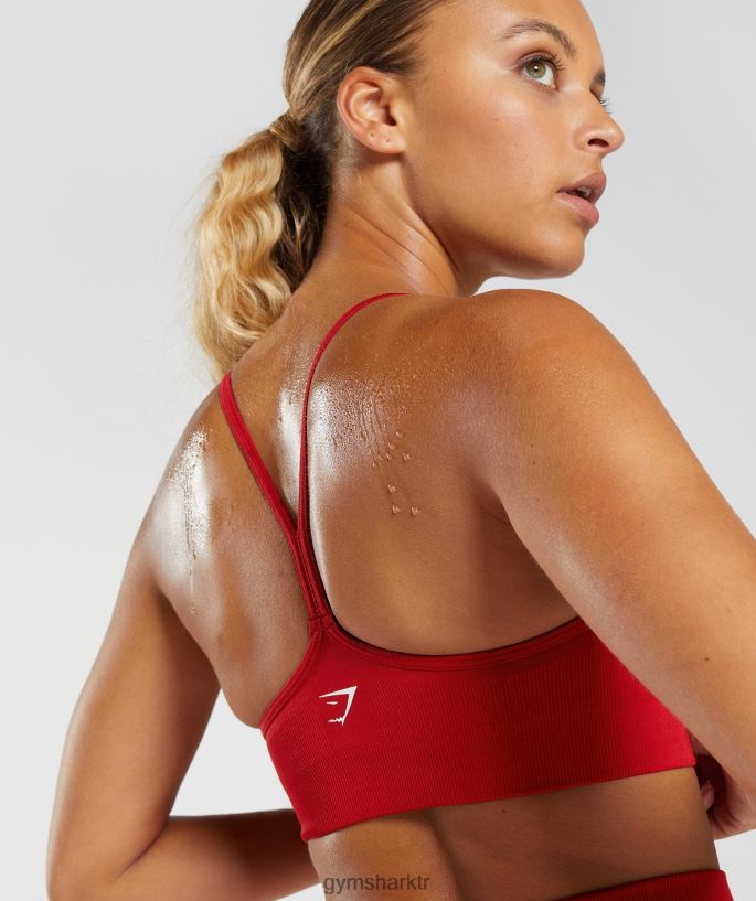 terletmeyen dikişsiz sporcu sütyeni 8H4J02216 Gymshark Giyim kadınlar salsa kırmızısı