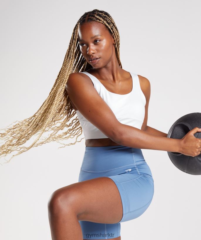 uzun çizgi spor sutyeni 8H4J02128 Gymshark Giyim kadınlar beyaz