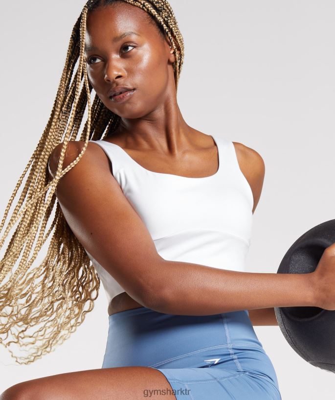 uzun çizgi spor sutyeni 8H4J02128 Gymshark Giyim kadınlar beyaz