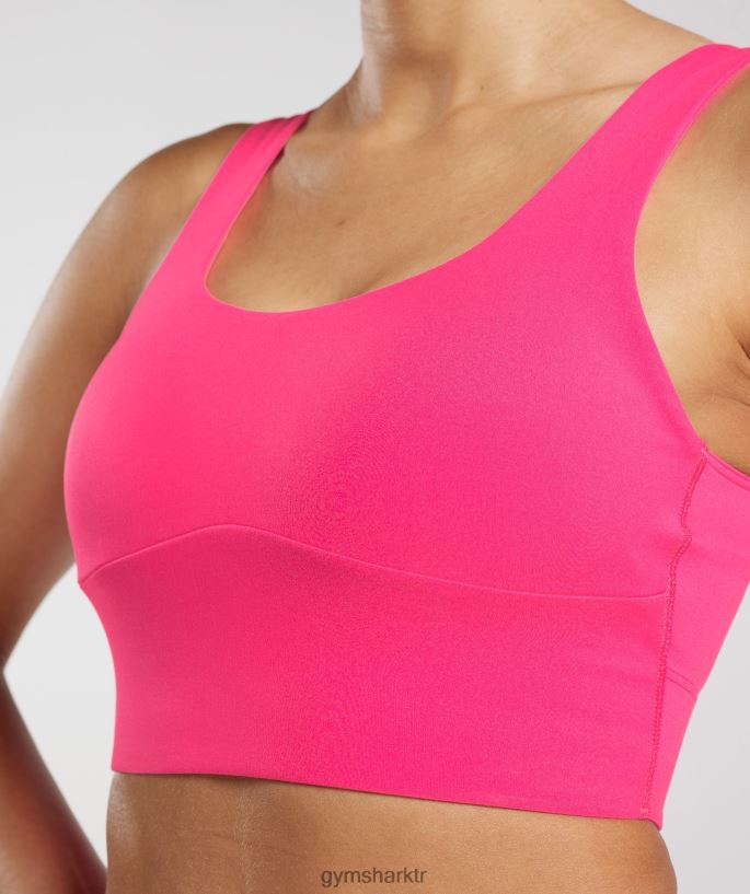 uzun çizgi spor sutyeni 8H4J02130 Gymshark Giyim kadınlar parlak fuşya
