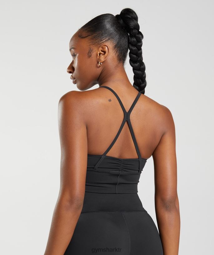 uzun çizgi spor sutyeni yükseltmek 8H4J02137 Gymshark Giyim kadınlar siyah