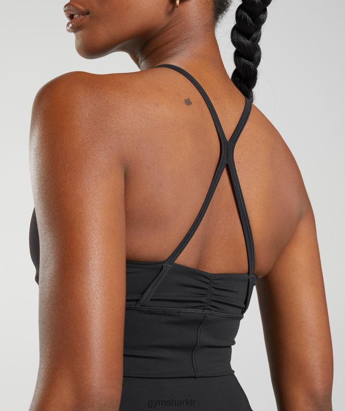 uzun çizgi spor sutyeni yükseltmek 8H4J02137 Gymshark Giyim kadınlar siyah