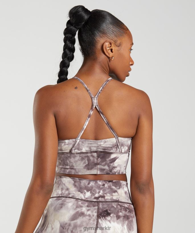 uzun çizgi spor sutyeni yükseltmek 8H4J02164 Gymshark Giyim kadınlar çimento kahverengi sprey boya