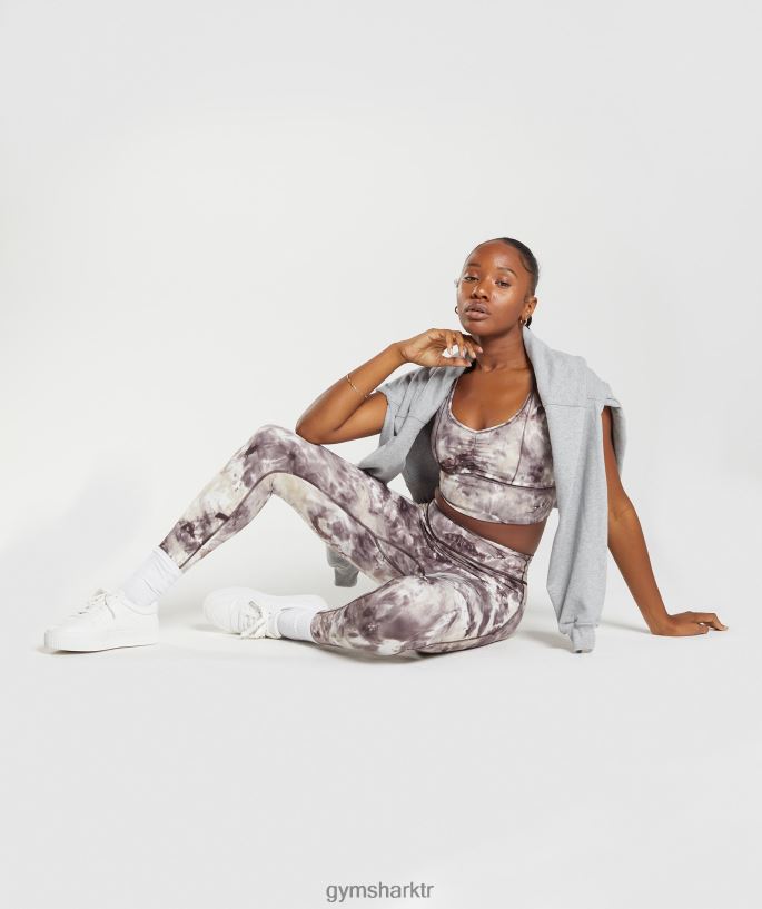 uzun çizgi spor sutyeni yükseltmek 8H4J02164 Gymshark Giyim kadınlar çimento kahverengi sprey boya