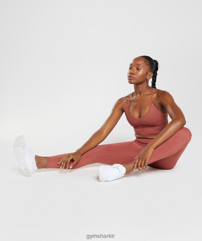 uzun çizgi spor sutyeni yükseltmek 8H4J02169 Gymshark Giyim kadınlar gül kahvesi