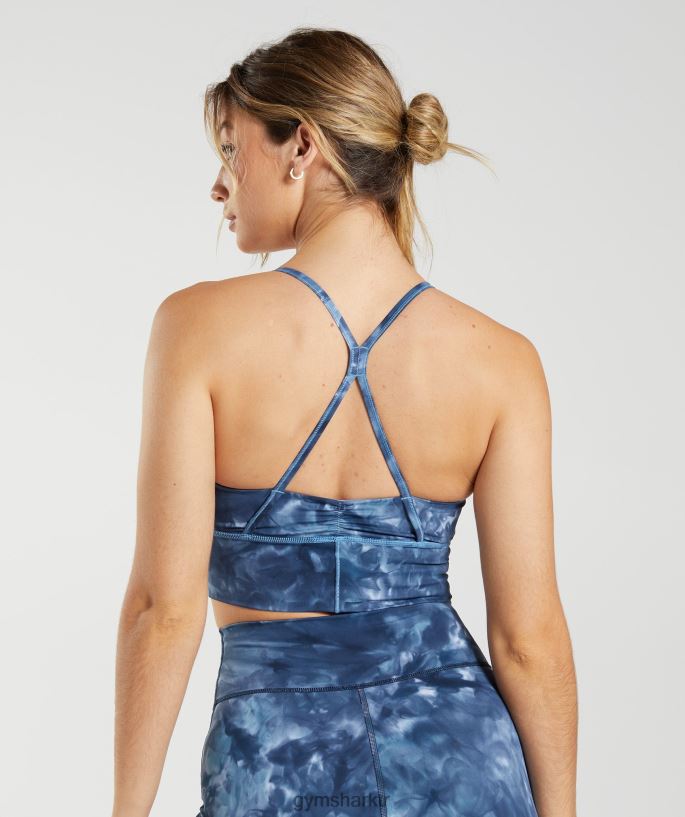 uzun çizgi spor sutyeni yükseltmek 8H4J02172 Gymshark Giyim kadınlar göl kenarı mavi sprey boya