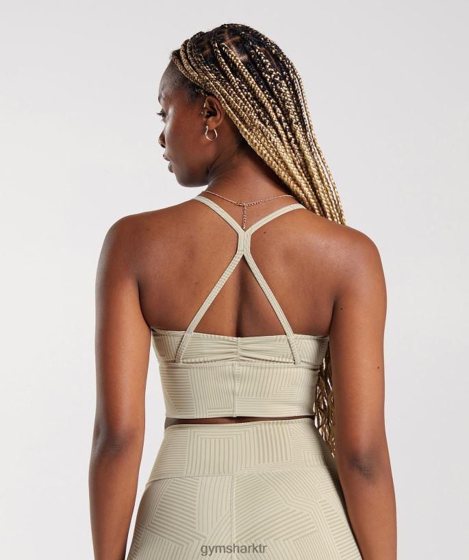 uzun çizgi spor sutyeni yükseltmek 8H4J02189 Gymshark Giyim kadınlar kumlu kahverengi