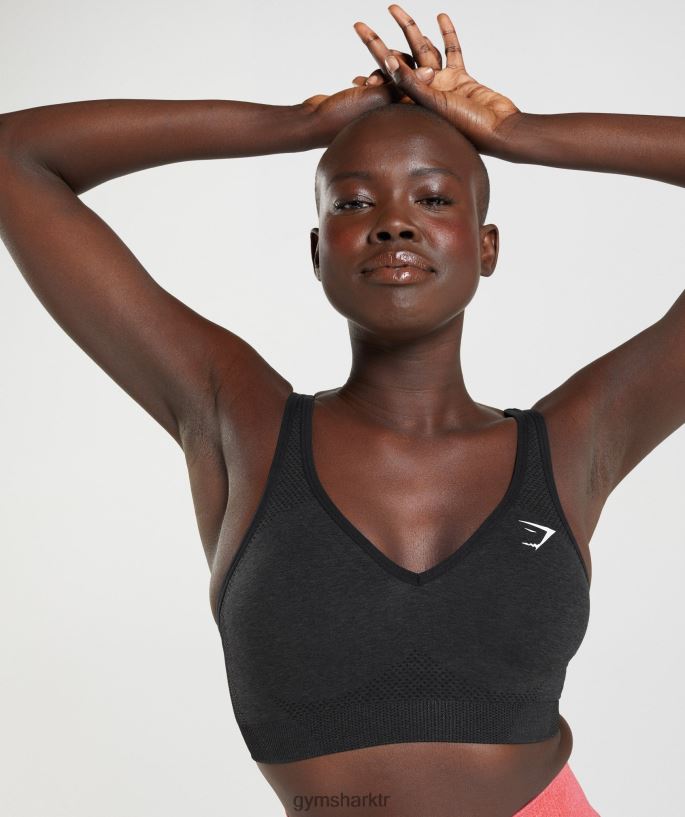 vital dikişsiz 2.0 v yaka spor sutyeni 8H4J02152 Gymshark Giyim kadınlar siyah marn