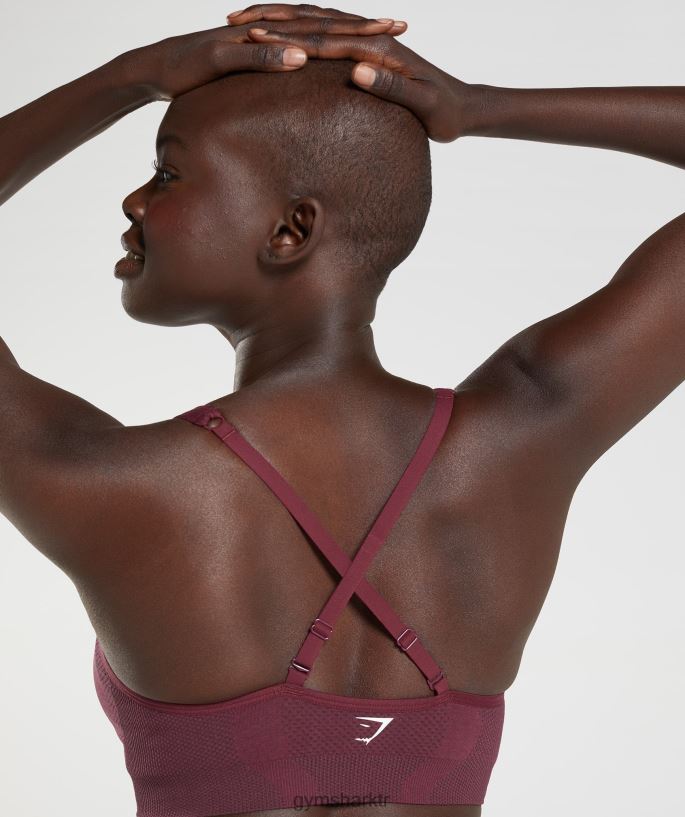 vital dikişsiz 2.0 v yaka spor sutyeni 8H4J02207 Gymshark Giyim kadınlar pişmiş bordo marn