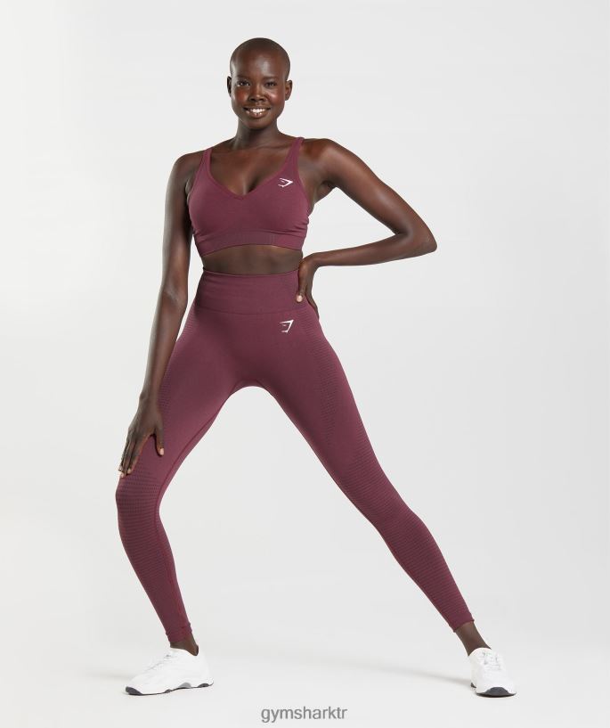 vital dikişsiz 2.0 v yaka spor sutyeni 8H4J02207 Gymshark Giyim kadınlar pişmiş bordo marn