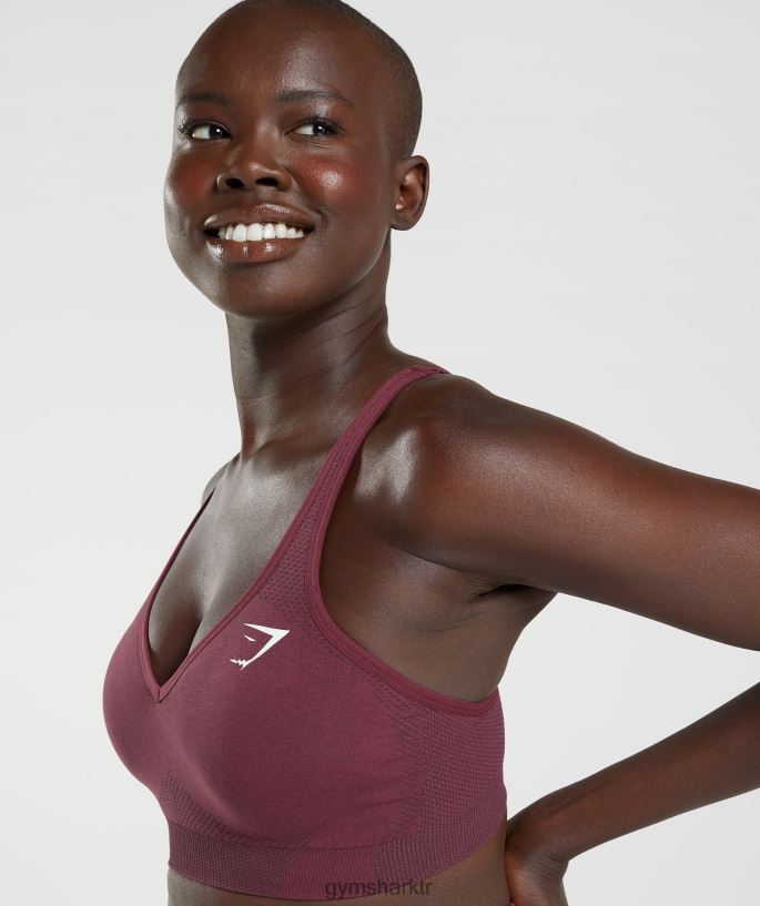 vital dikişsiz 2.0 v yaka spor sutyeni 8H4J02207 Gymshark Giyim kadınlar pişmiş bordo marn