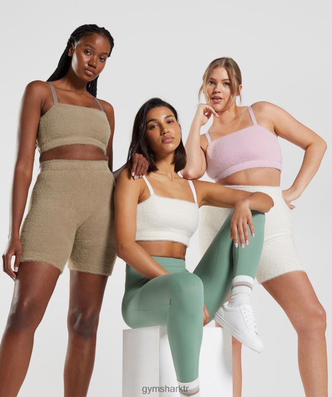 whitney kirpik örgü bandeau 8H4J02165 Gymshark Giyim kadınlar ışıklık beyaz