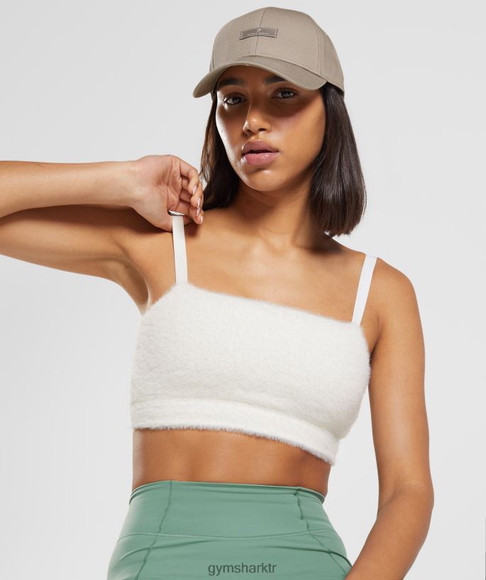 whitney kirpik örgü bandeau 8H4J02165 Gymshark Giyim kadınlar ışıklık beyaz