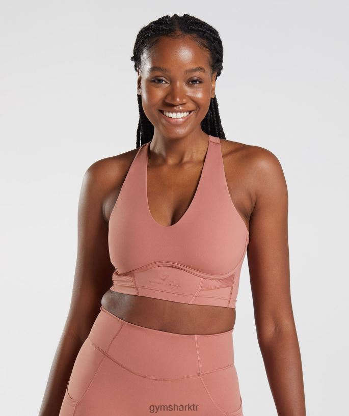 whitney uzun çizgi sutyen 8H4J02201 Gymshark Giyim kadınlar kanyon kırmızısı