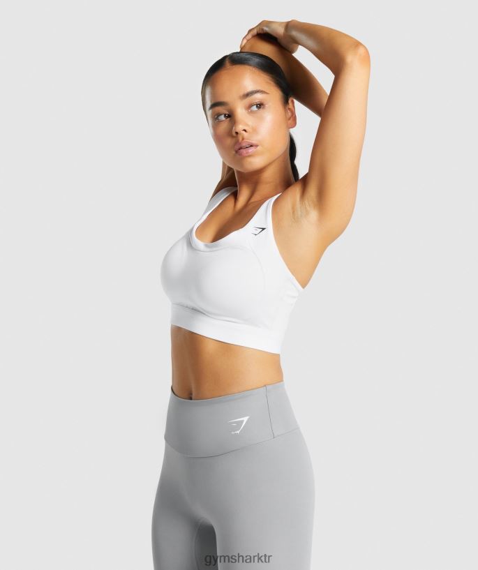 yarışçı sırtı sporcu sütyeni 8H4J02233 Gymshark Giyim kadınlar beyaz