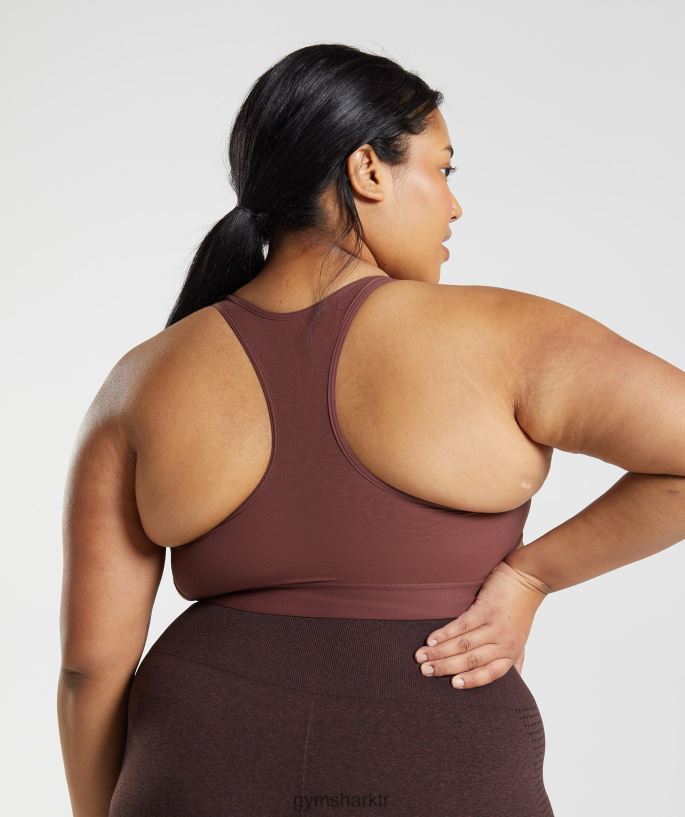 yarışçı sırtı yüksek destekli spor sütyeni, b/c-e/f 8H4J02160 Gymshark Giyim kadınlar kiraz kahvesi