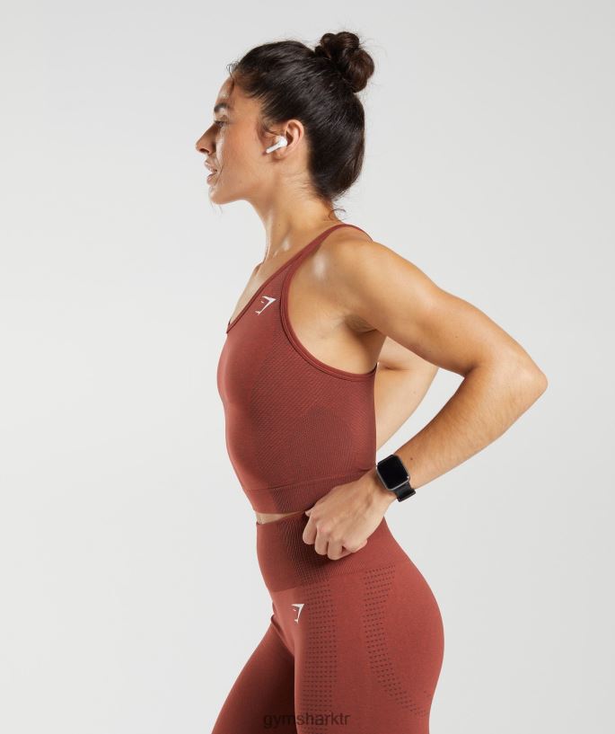 vital sorunsuz 2.0 midi tank 8H4J02485 Gymshark Giyim kadınlar kiremit kırmızısı marn