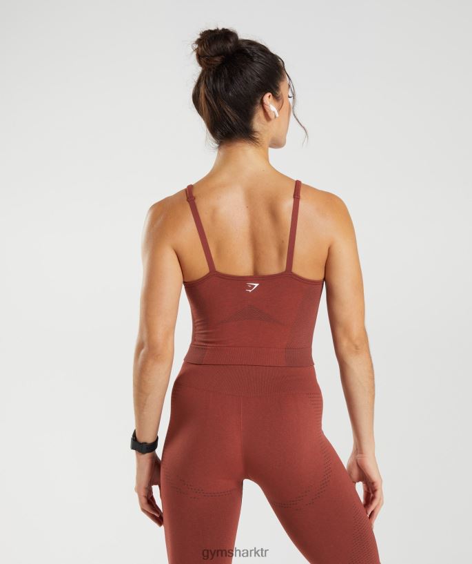 vital sorunsuz 2.0 midi tank 8H4J02485 Gymshark Giyim kadınlar kiremit kırmızısı marn