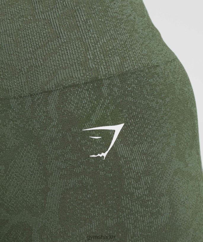 hayvan dikişsiz tayt 8H4J02271 Gymshark Giyim kadınlar söğüt yeşili/çekirdek zeytin