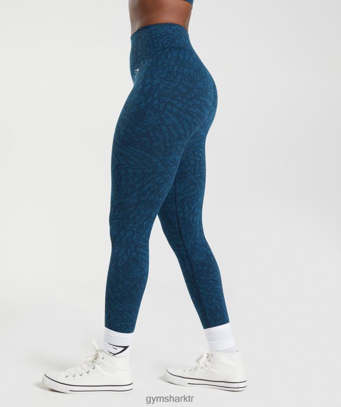 hayvan dikişsiz tayt 8H4J02316 Gymshark Giyim kadınlar vahşi | Donanma