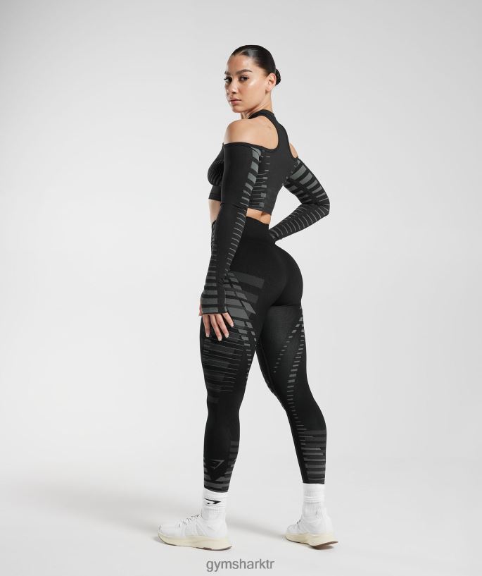 sınırsız tayt 8H4J02341 Gymshark Giyim kadınlar siyah/açık gri