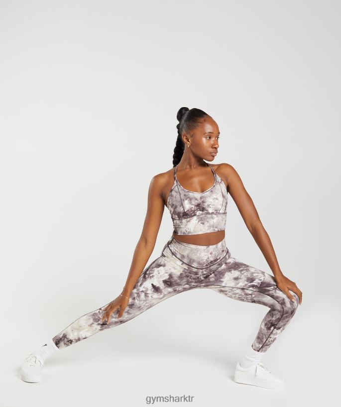 tozluk yükseltmek 8H4J02285 Gymshark Giyim kadınlar çimento kahverengi sprey boya