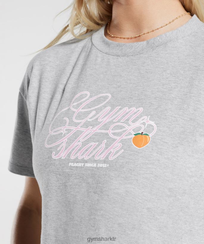 güçlü şeftali midi top 8H4J02427 Gymshark Giyim kadınlar açık gri marn