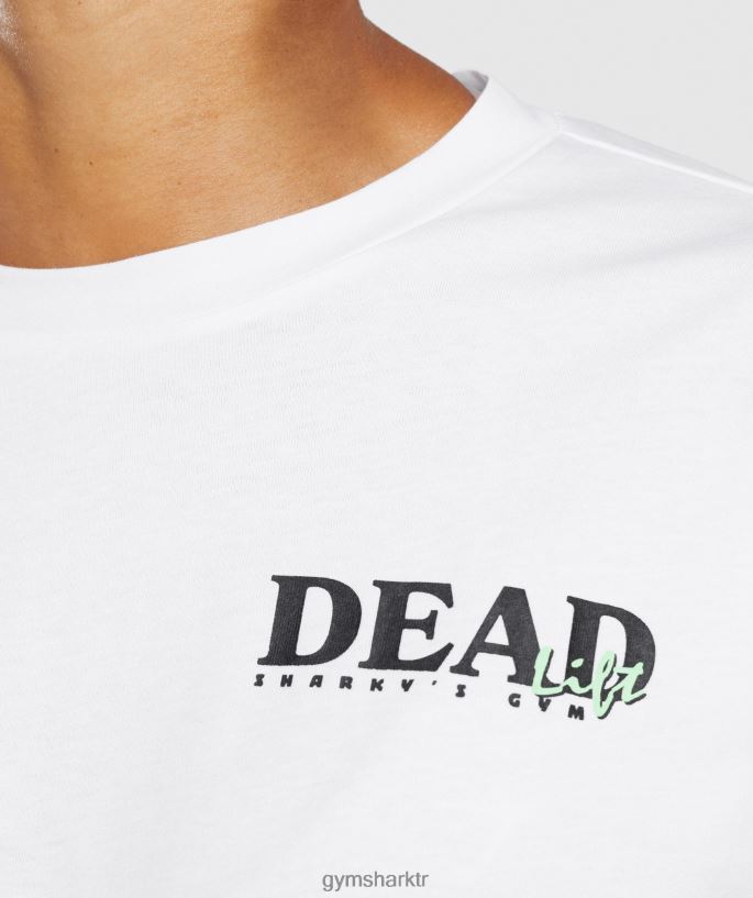 ölü kaldırma midi tişört 8H4J02426 Gymshark Giyim kadınlar beyaz