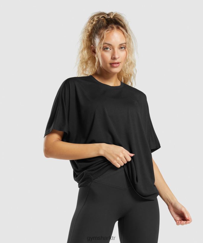 süper yumuşak tişört 8H4J02418 Gymshark Giyim kadınlar siyah