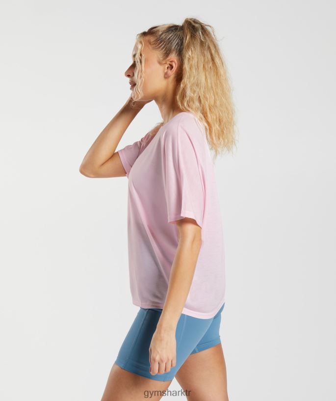 süper yumuşak tişört 8H4J02425 Gymshark Giyim kadınlar tebeşir pembesi