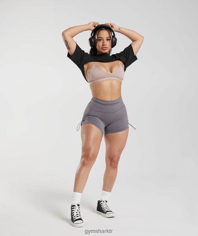 eski omuz silkme üst 8H4J02496 Gymshark Giyim kadınlar siyah