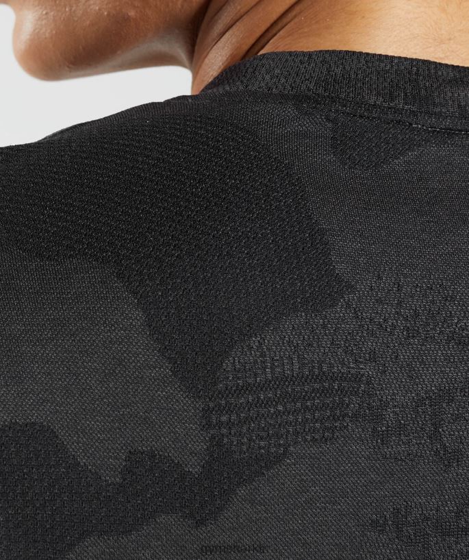 kamuflaj dikişsiz uzun kollu top 8H4J02478 Gymshark Giyim kadınlar lav | siyah