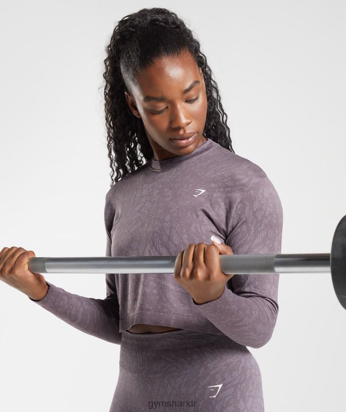 uyum hayvan dikişsiz uzun kollu top 8H4J02472 Gymshark Giyim kadınlar vahşi | misk leylak